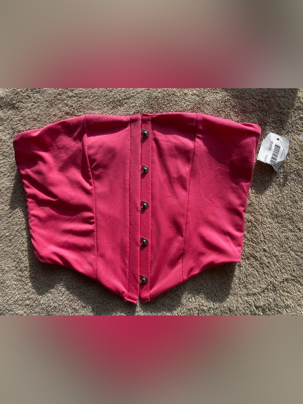 NWT Tic Toc Fuchsia Pink Strapless Corset Top Bustier - Size S